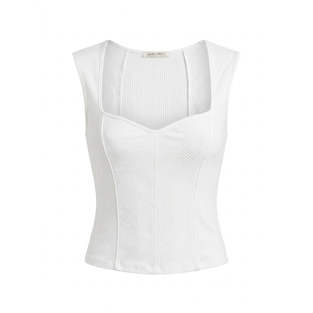 Free People We The Free One True Love Ribbed Tank White Sweetheart Corset XL